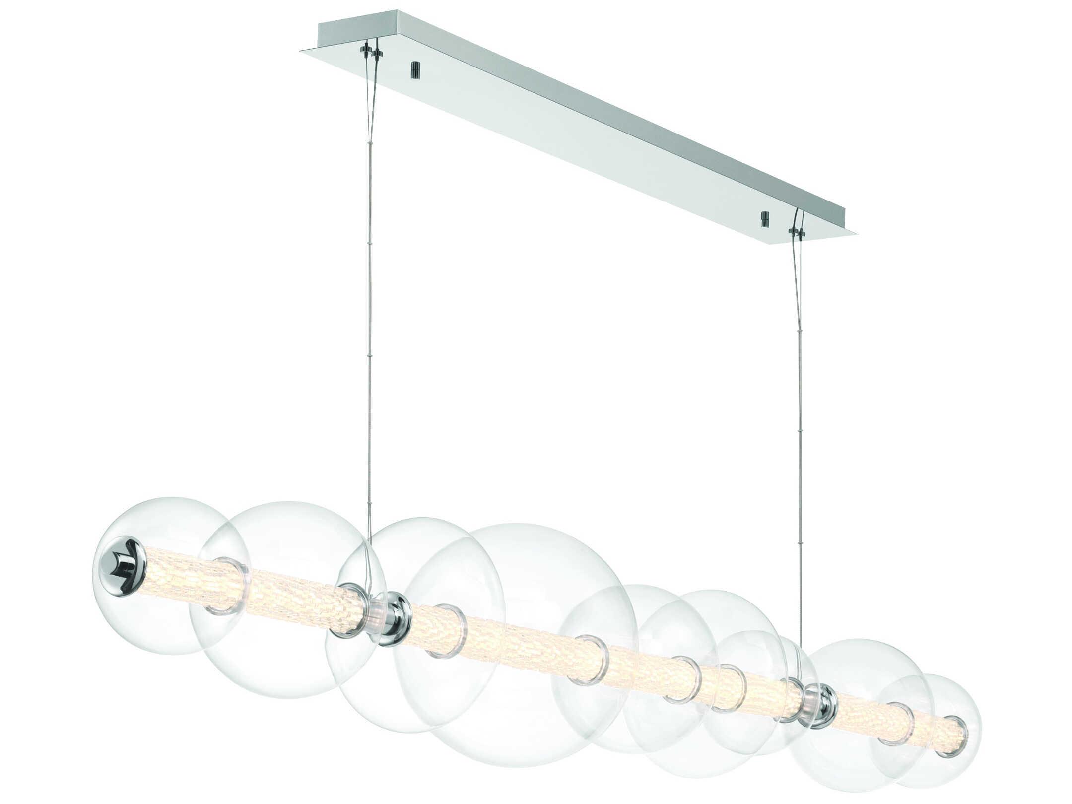 Eurofase Atomo 1-Light Chrome Globe Geometric Island Pendant