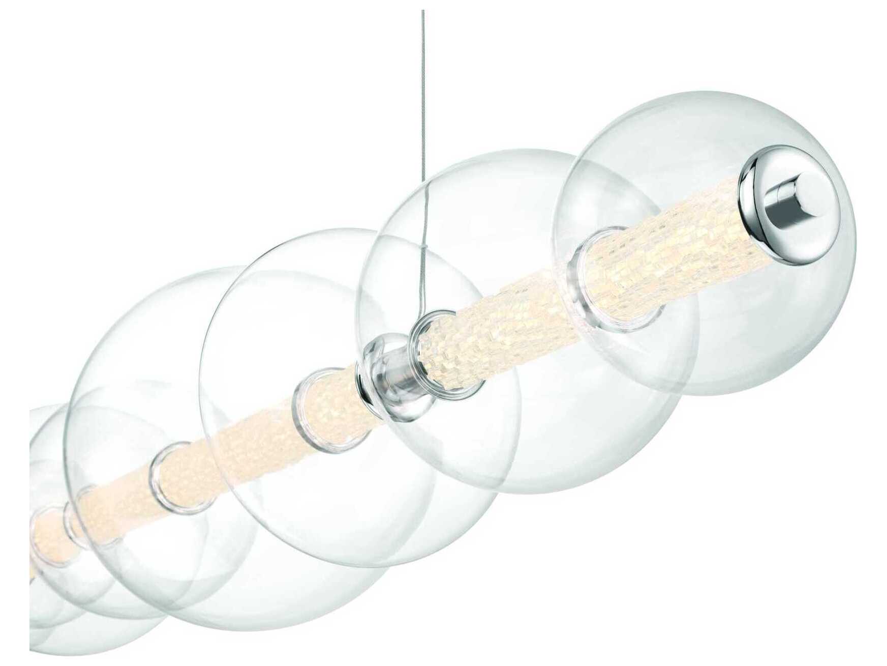 Eurofase Atomo 1-Light Chrome Globe Geometric Island Pendant