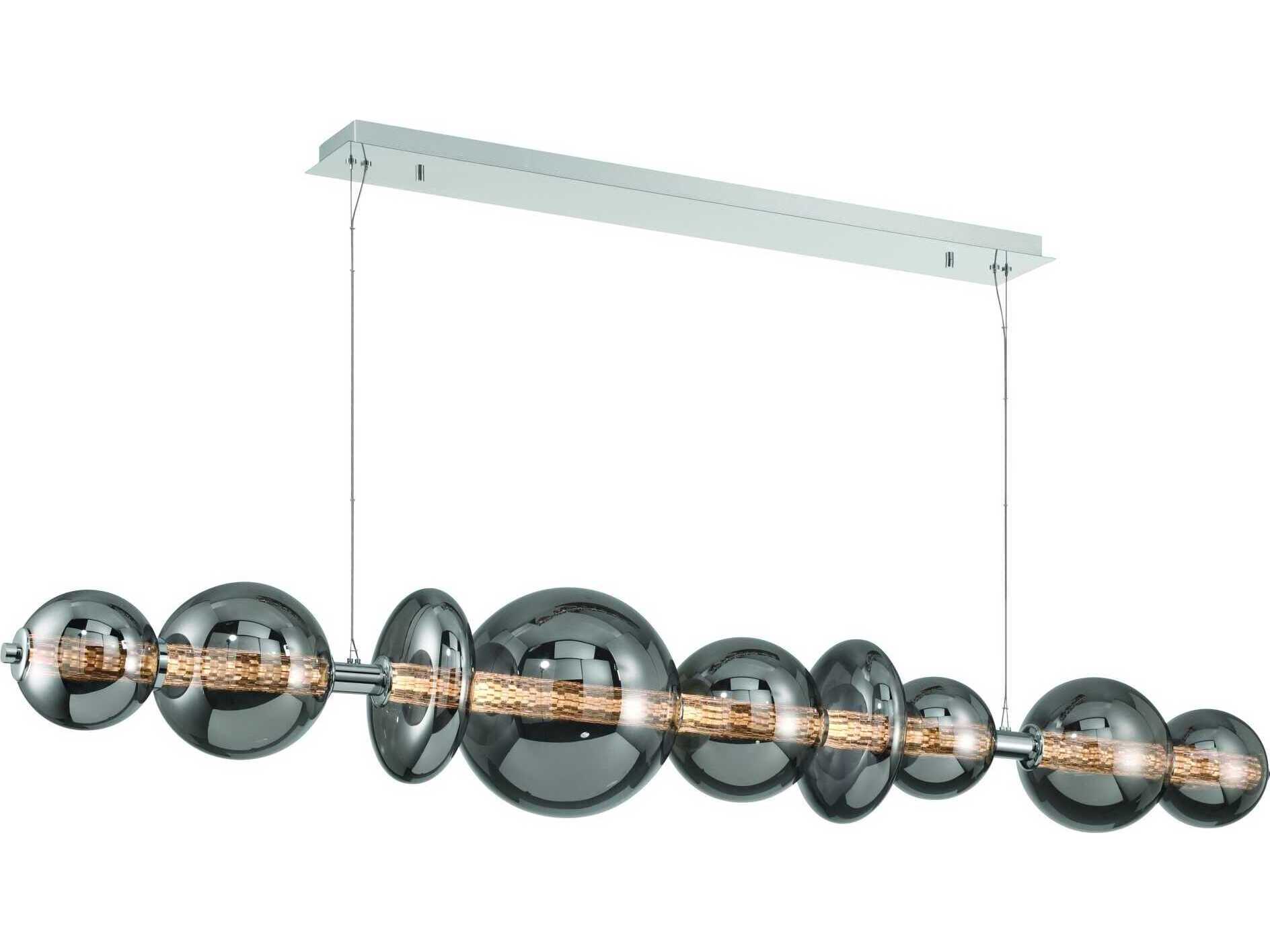 Eurofase Atomo 1-Light Chrome Globe Geometric Island Pendant