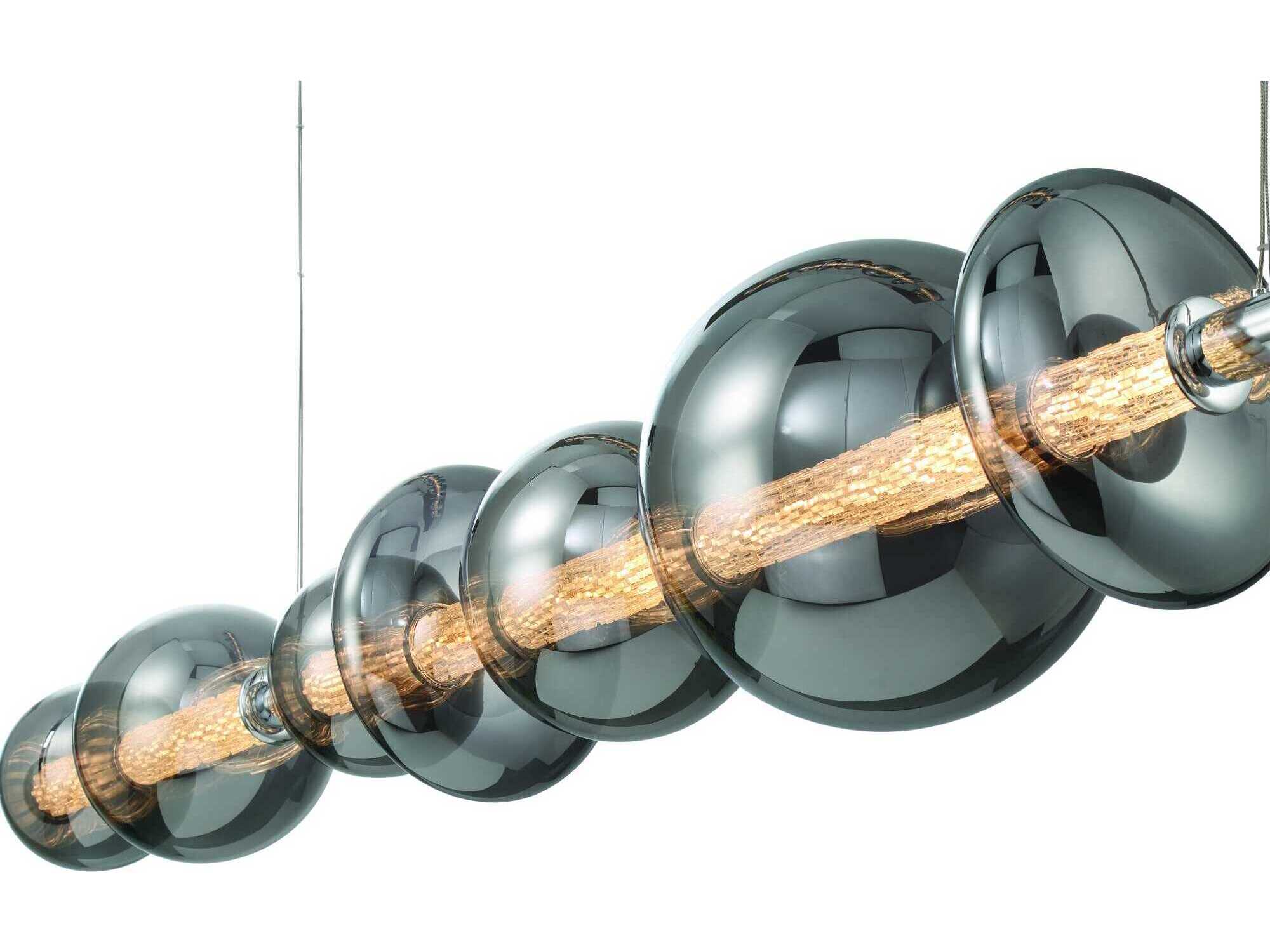 Eurofase Atomo 1-Light Chrome Globe Geometric Island Pendant