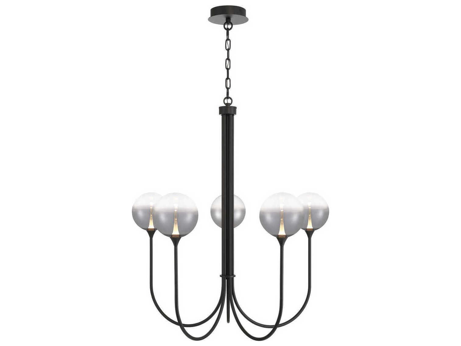 Eurofase Iissa 5-Light Black Globe Chandelier