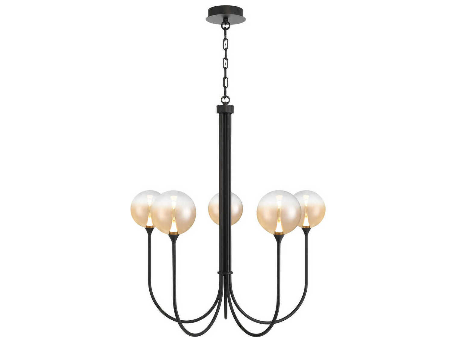 Eurofase Iissa 5-Light Black Globe Chandelier