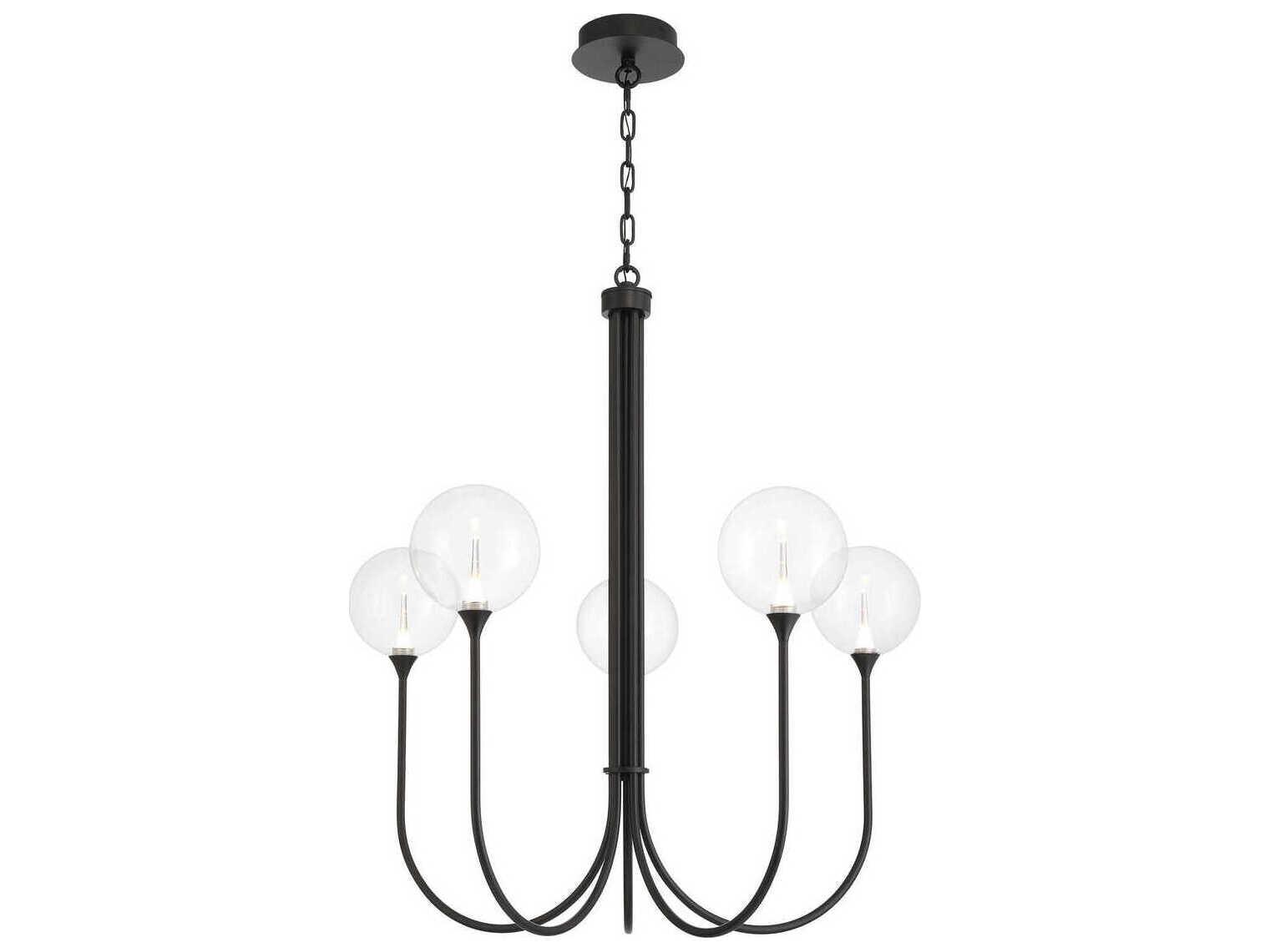 Eurofase Iissa 5-Light Black Globe Chandelier