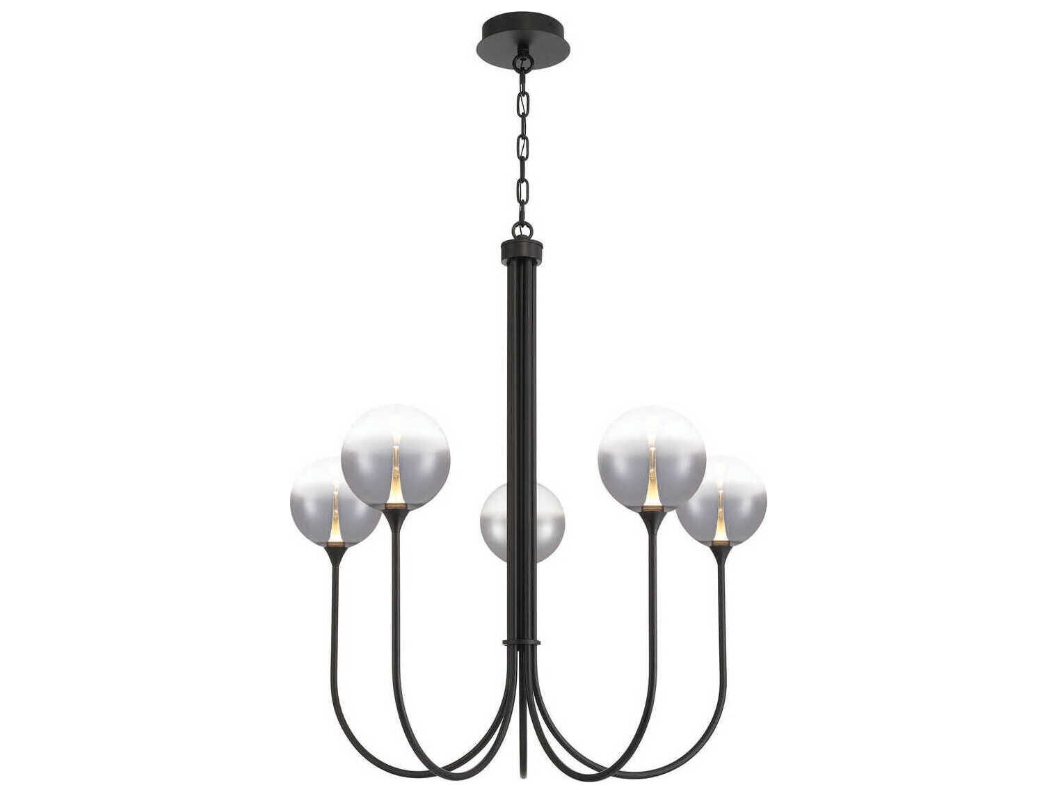 Eurofase Iissa 5-Light Black Globe Chandelier