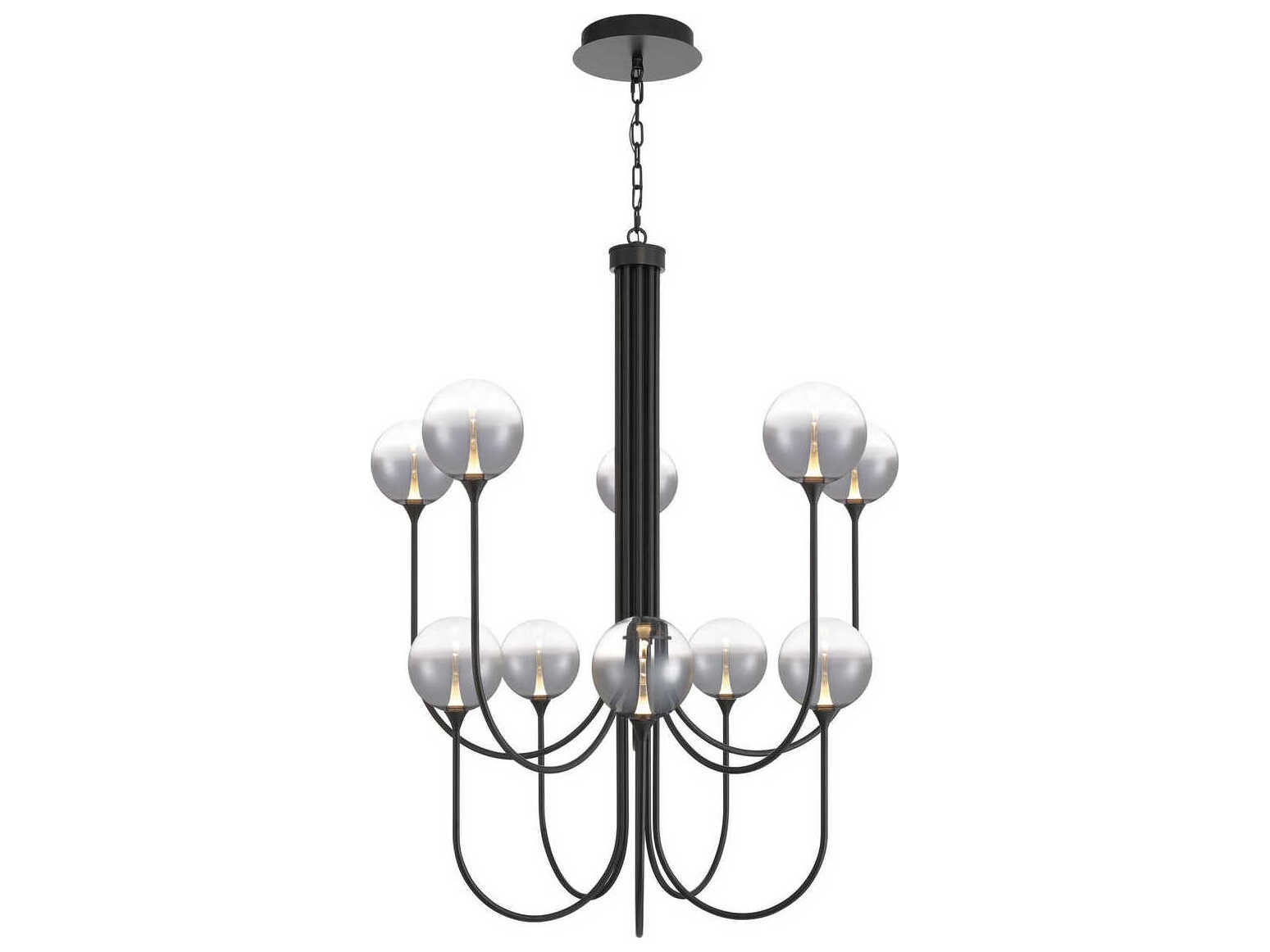Eurofase Iissa 10-Light Black Globe Chandelier