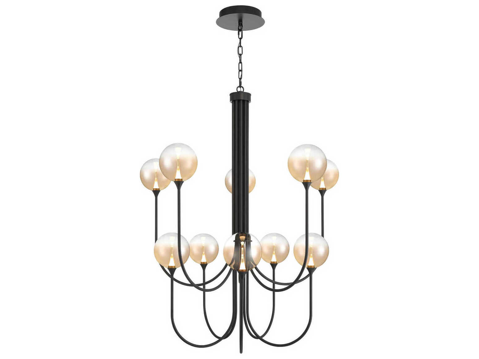 Eurofase Iissa 10-Light Black Globe Chandelier