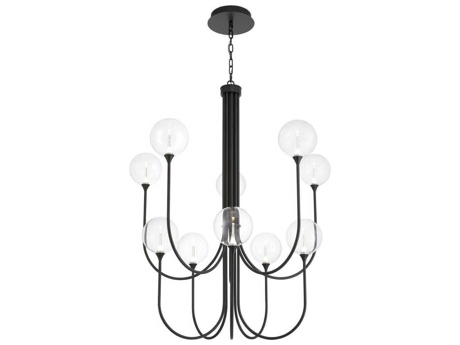 Eurofase Iissa 10-Light Black Globe Chandelier