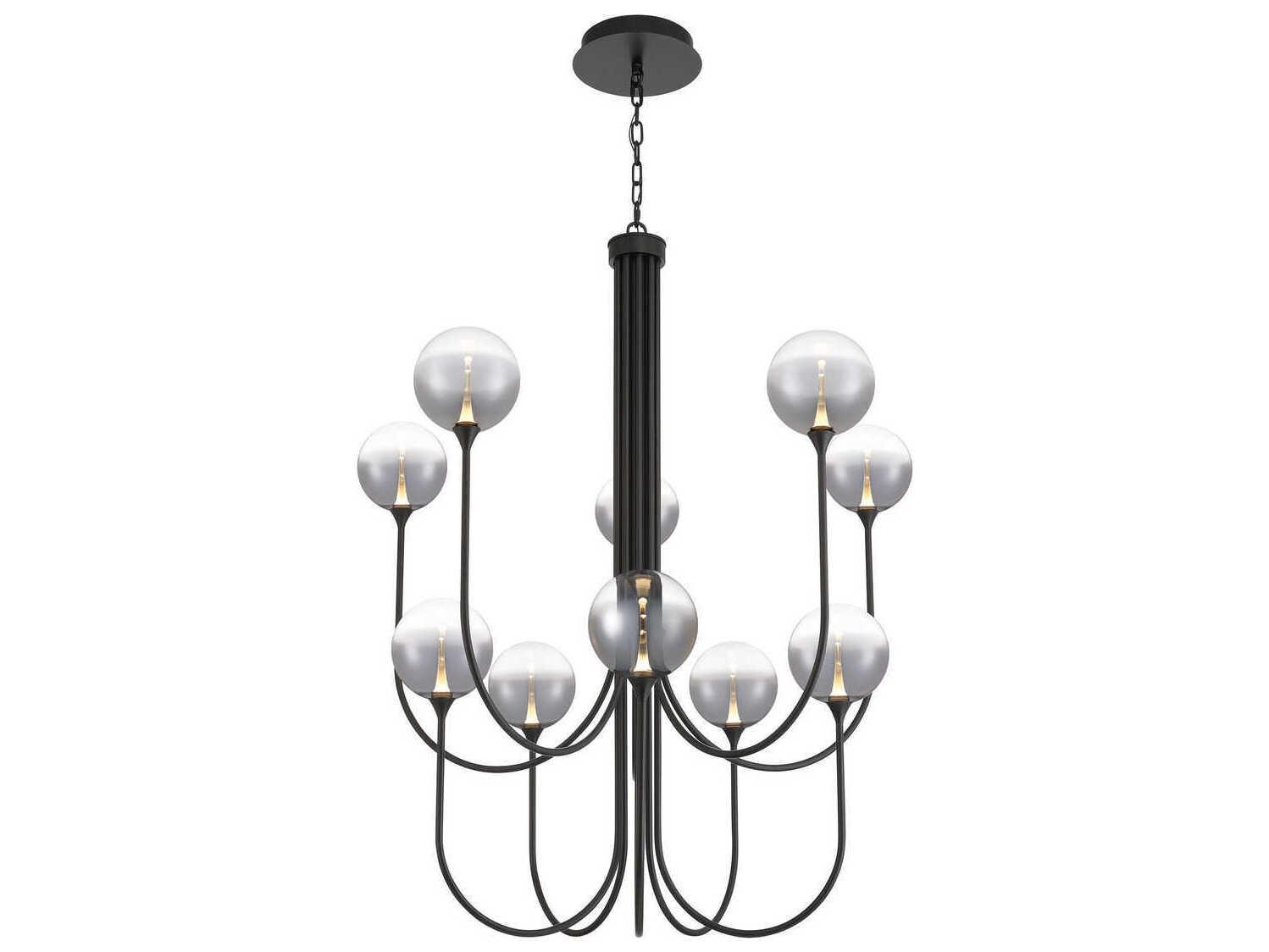 Eurofase Iissa 10-Light Black Globe Chandelier