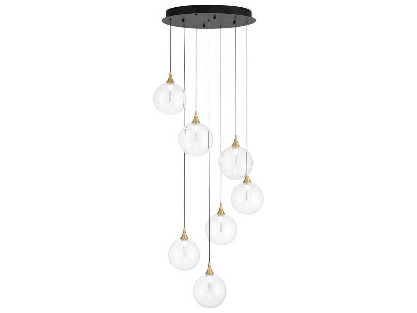 Eurofase Iissa 7-Light Gold Globe Pendant