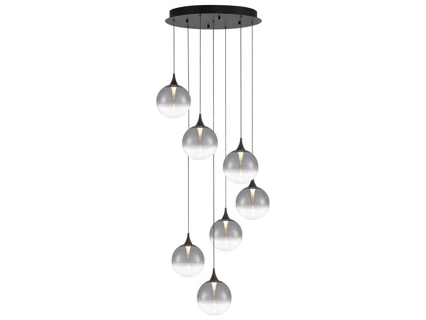Eurofase Iissa 7-Light Black Globe Pendant