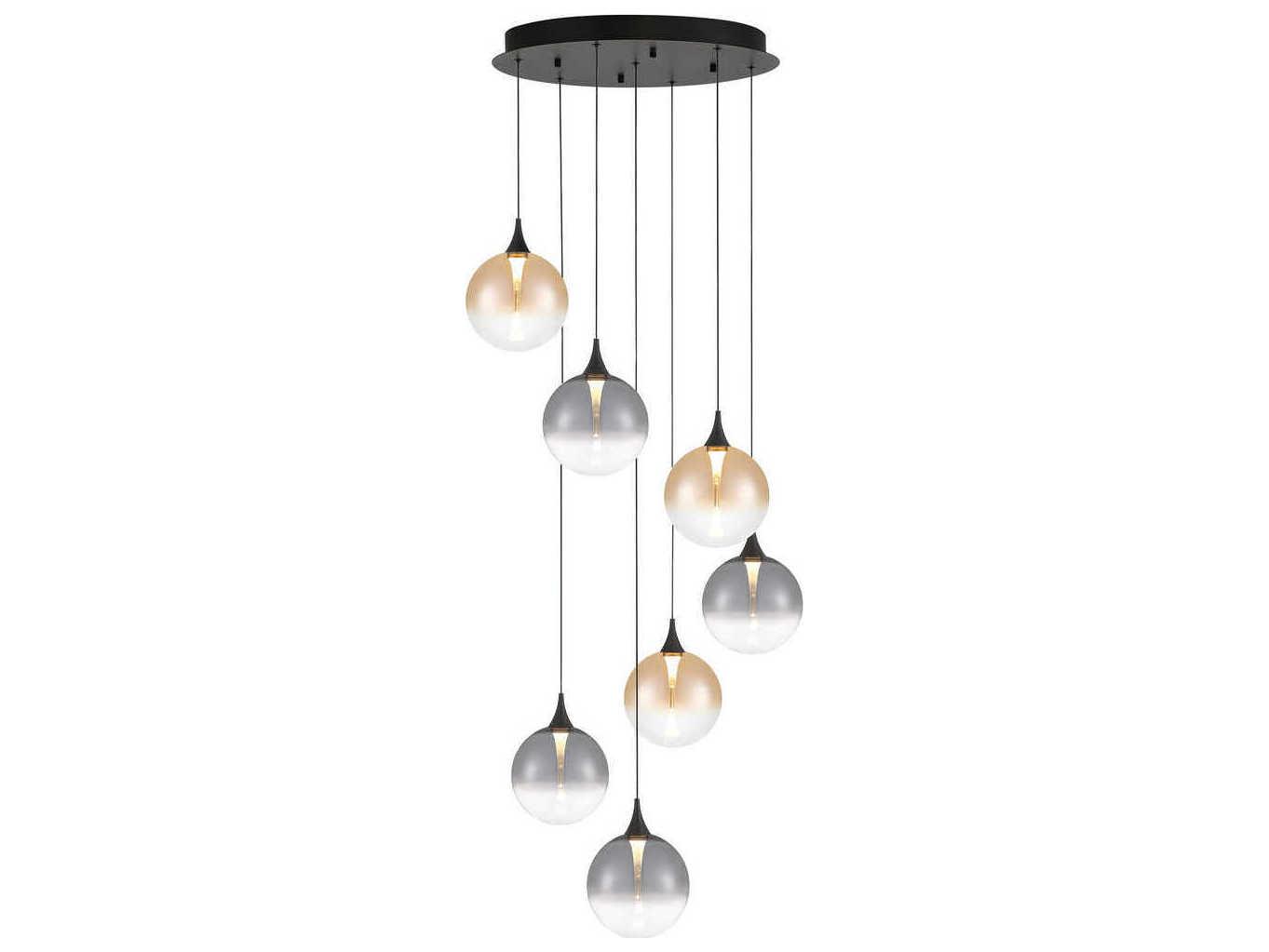 Eurofase Iissa 7-Light Black Globe Pendant