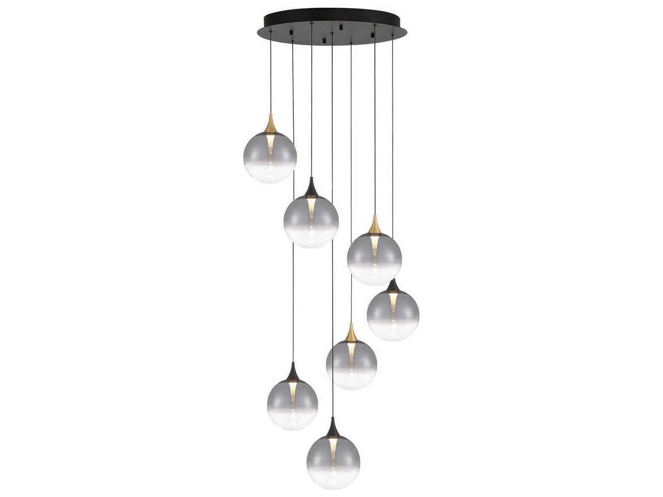 Eurofase Iissa 7-Light Gold Black Globe Pendant