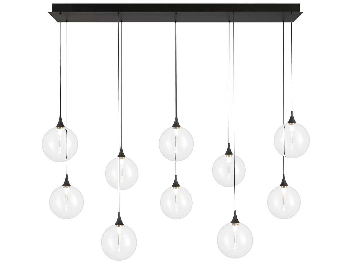 Eurofase Iissa 10-Light Black Globe Island Pendant
