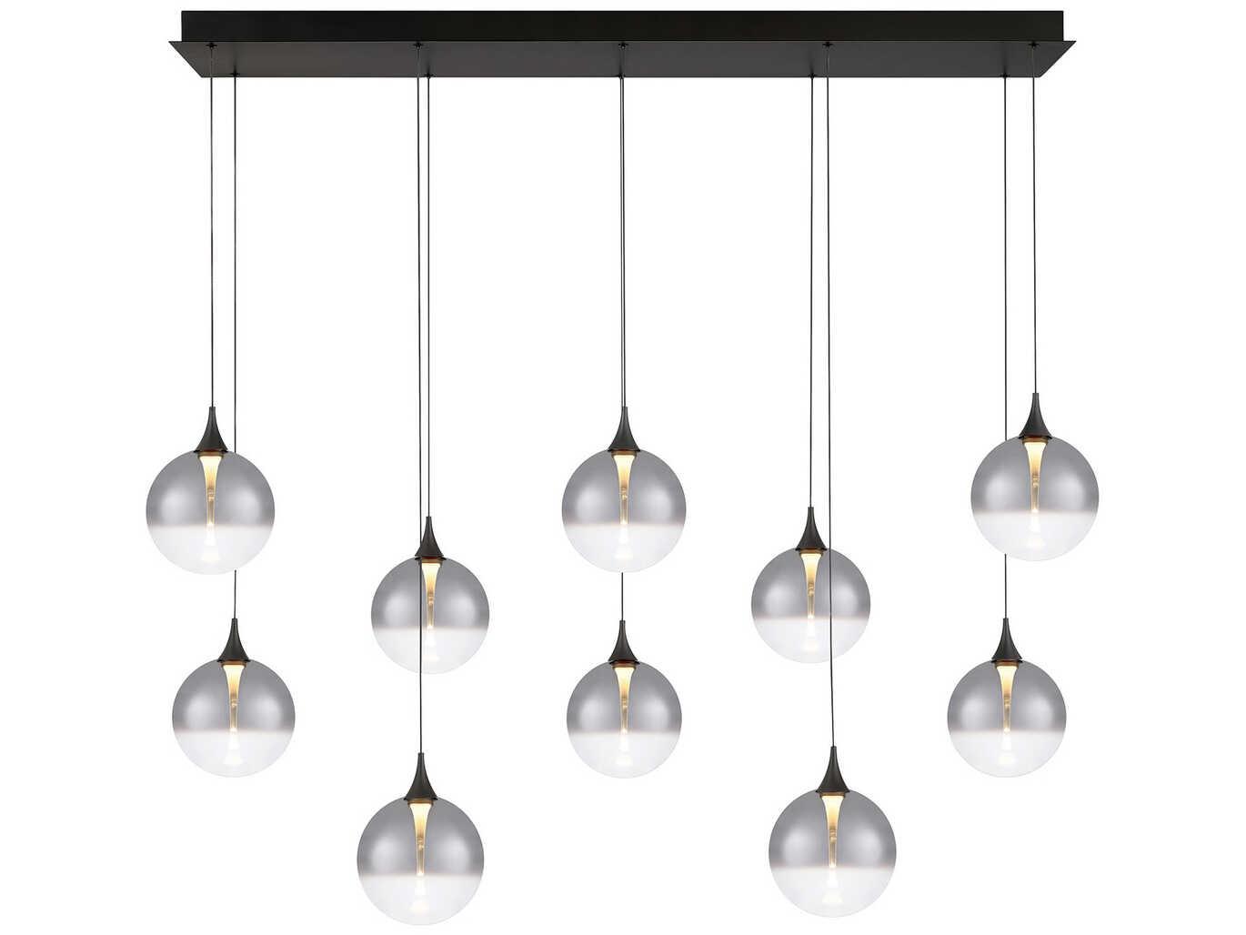Eurofase Iissa 10-Light Black Globe Island Pendant
