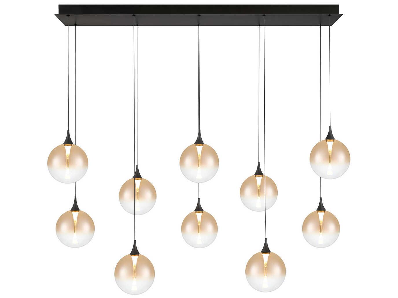 Eurofase Iissa 10-Light Black Globe Island Pendant