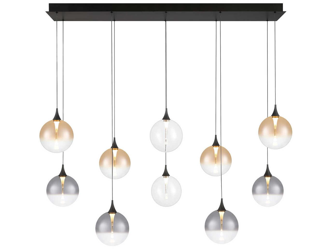 Eurofase Iissa 10-Light Black Globe Island Pendant