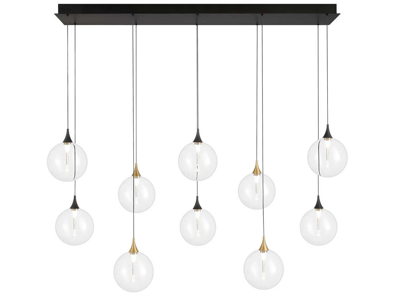 Eurofase Iissa 10-Light Gold Black Globe Island Pendant