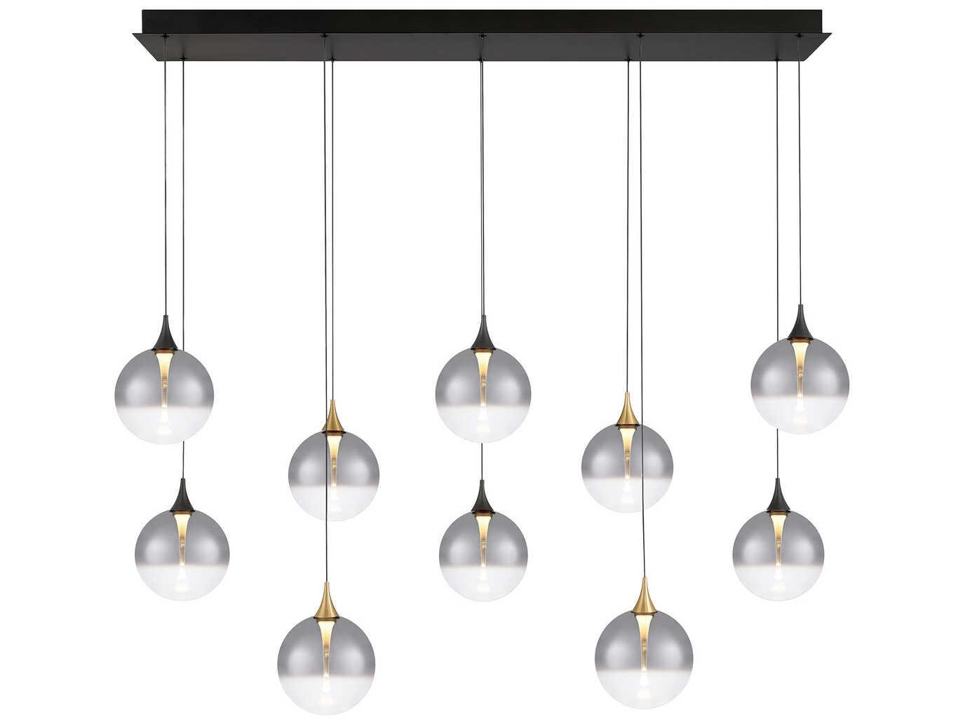 Eurofase Iissa 10-Light Gold Black Globe Island Pendant
