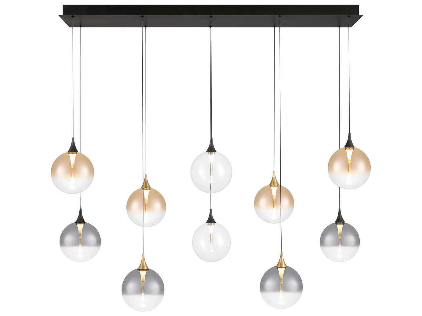 Eurofase Iissa 10-Light Gold Black Globe Island Pendant
