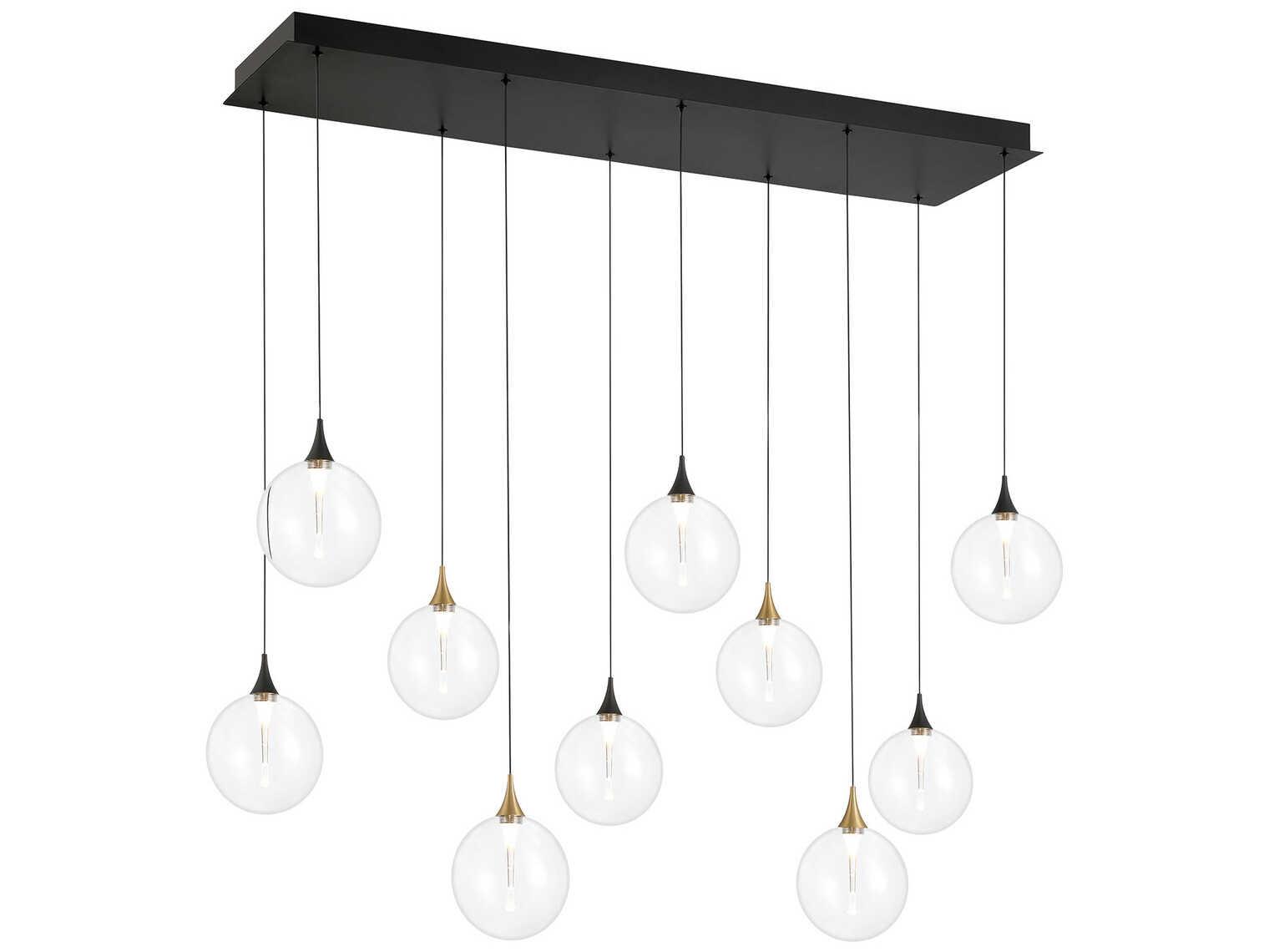 Eurofase Iissa 10-Light Gold Black Globe Island Pendant