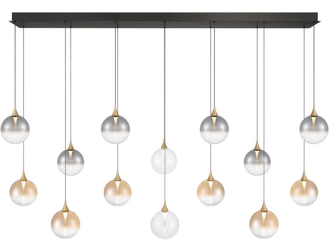 Eurofase Iissa 14-Light Gold Globe Island Pendant