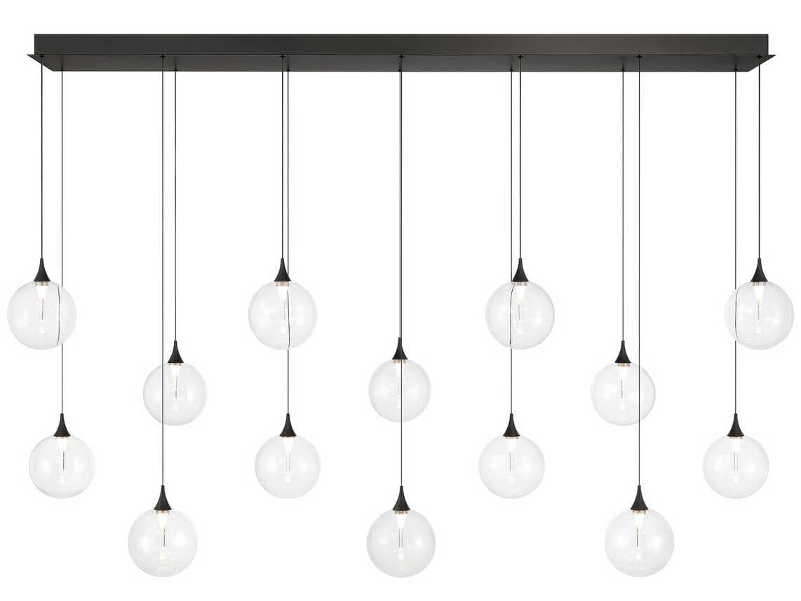 Eurofase Iissa 14-Light Black Globe Island Pendant