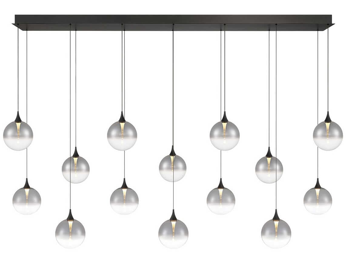 Eurofase Iissa 14-Light Black Globe Island Pendant