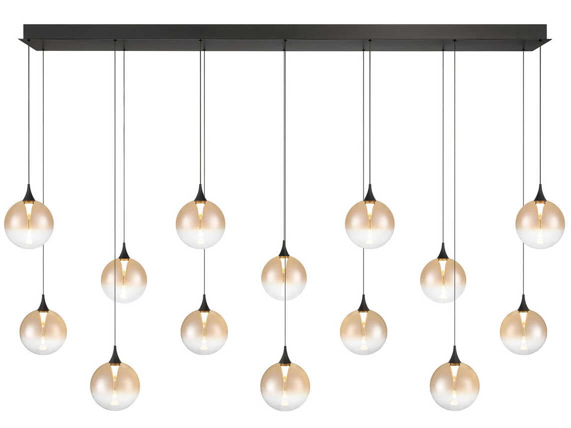 Eurofase Iissa 14-Light Black Globe Island Pendant