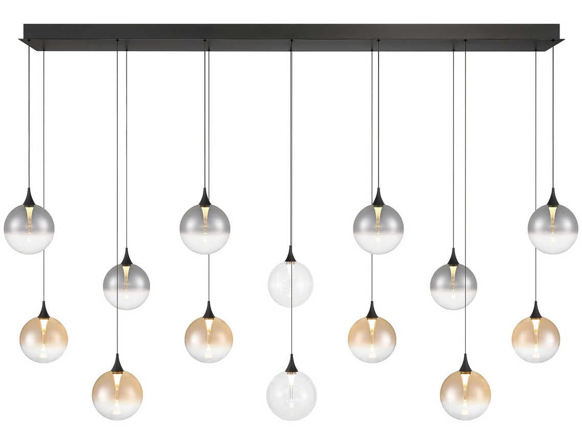 Eurofase Iissa 14-Light Black Globe Island Pendant