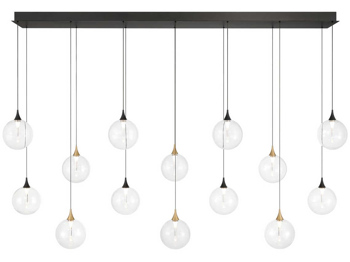 Eurofase Iissa 14-Light Gold Black Globe Island Pendant