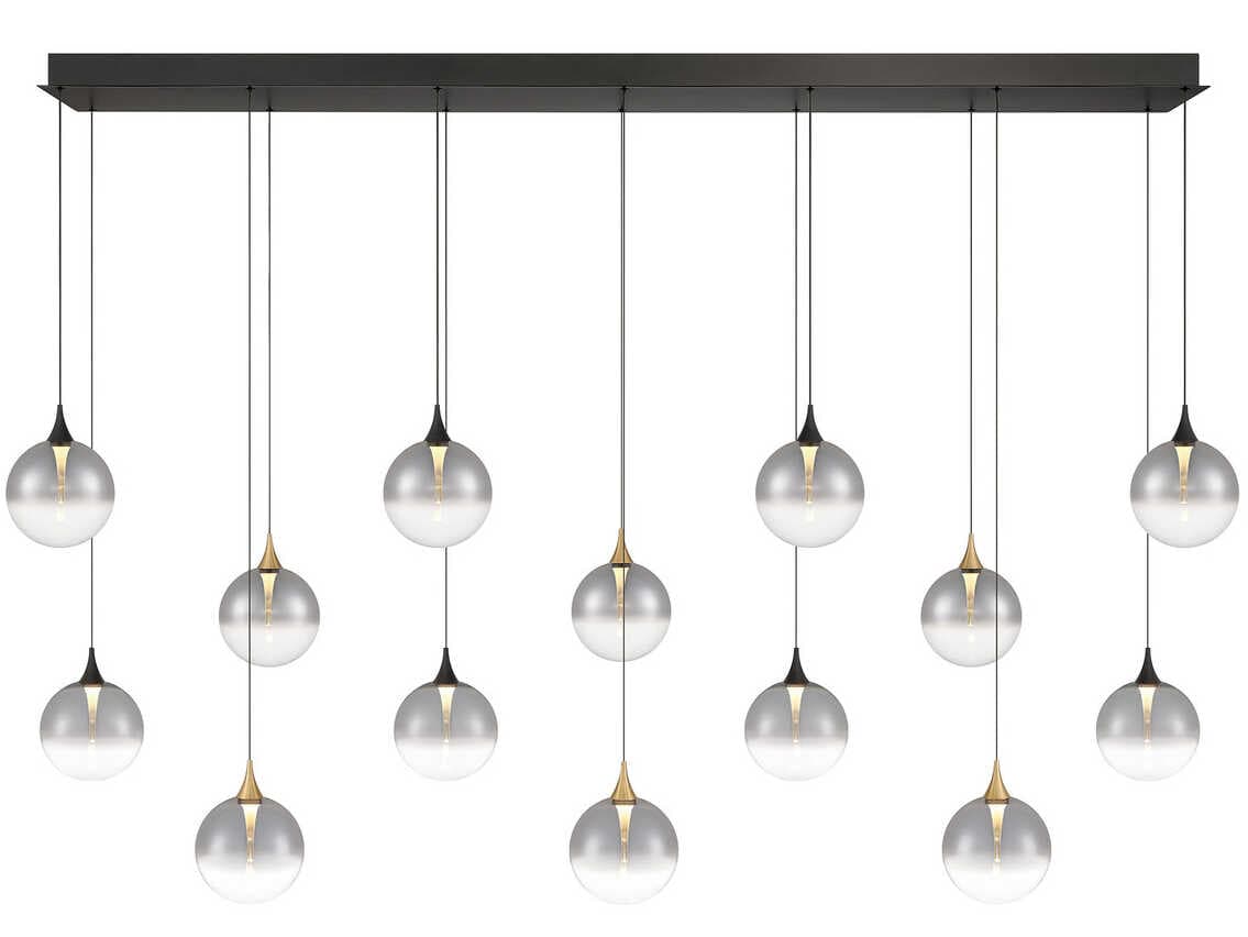 Eurofase Iissa 14-Light Gold Black Globe Island Pendant