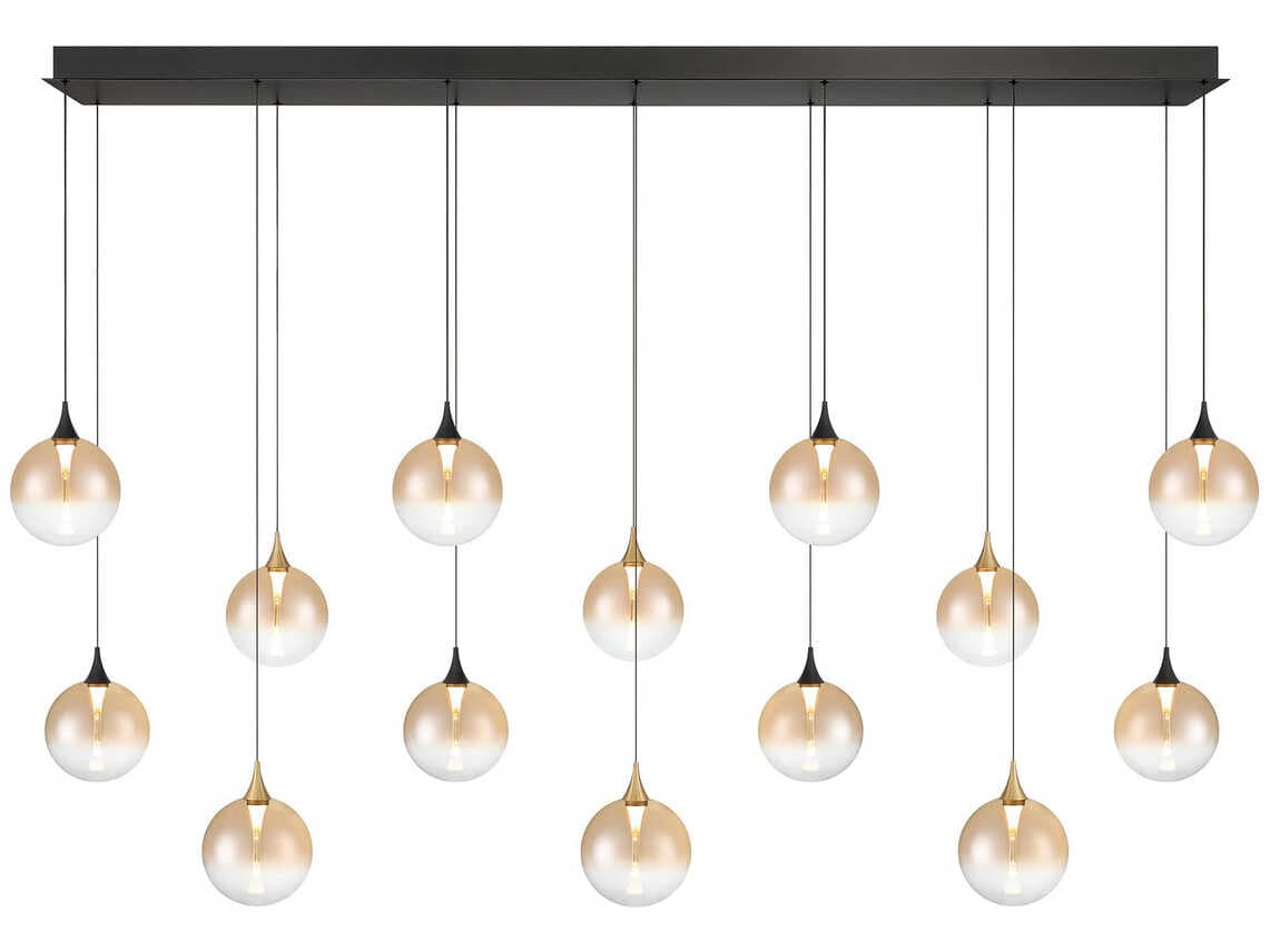 Eurofase Iissa 14-Light Gold Black Globe Island Pendant