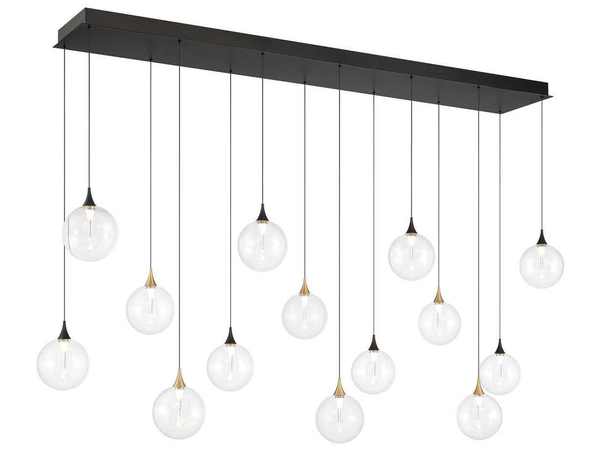 Eurofase Iissa 14-Light Gold Black Globe Island Pendant