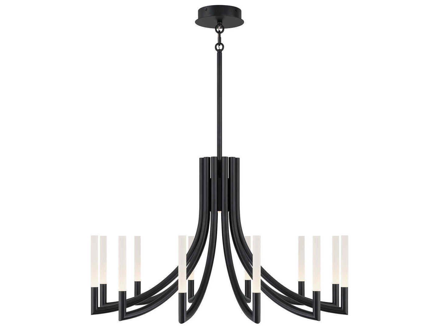 Eurofase Olette 12-Light Black Linear Chandelier