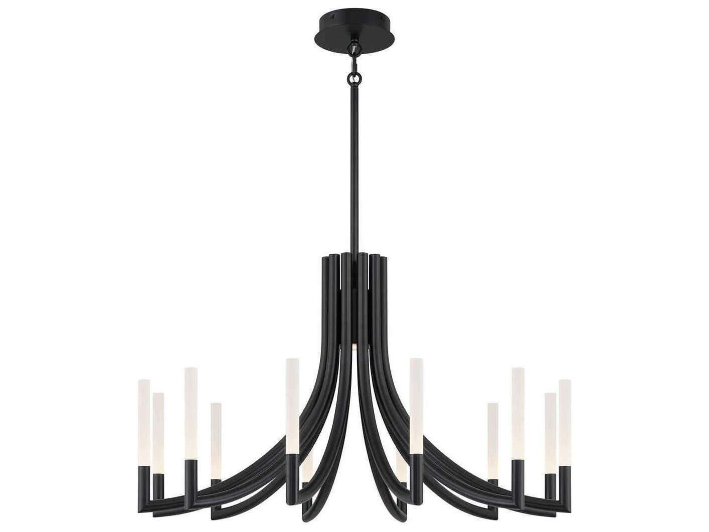 Eurofase Olette 12-Light Black Linear Chandelier