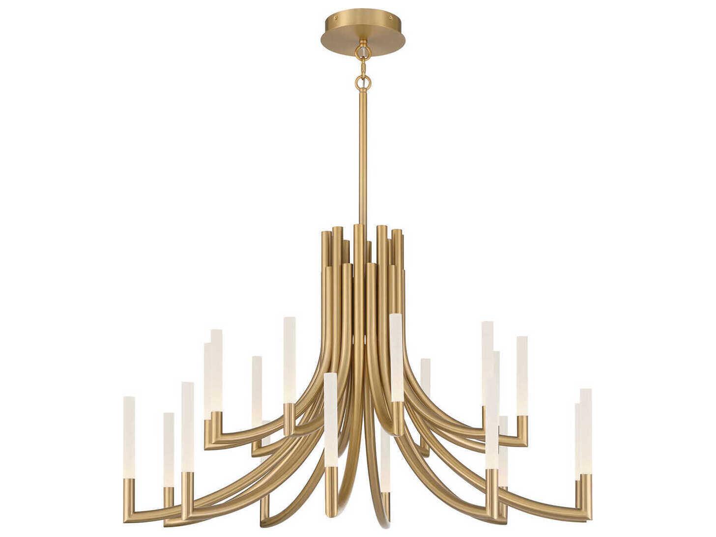 Eurofase Olette 20-Light Gold Geometric Linear Chandelier