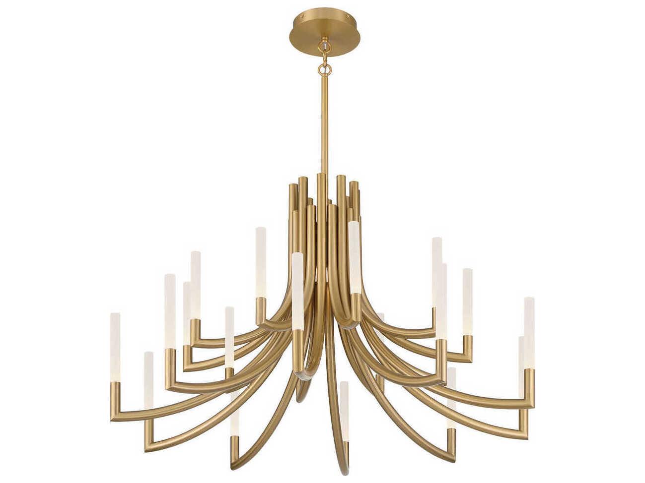 Eurofase Olette 20-Light Gold Geometric Linear Chandelier