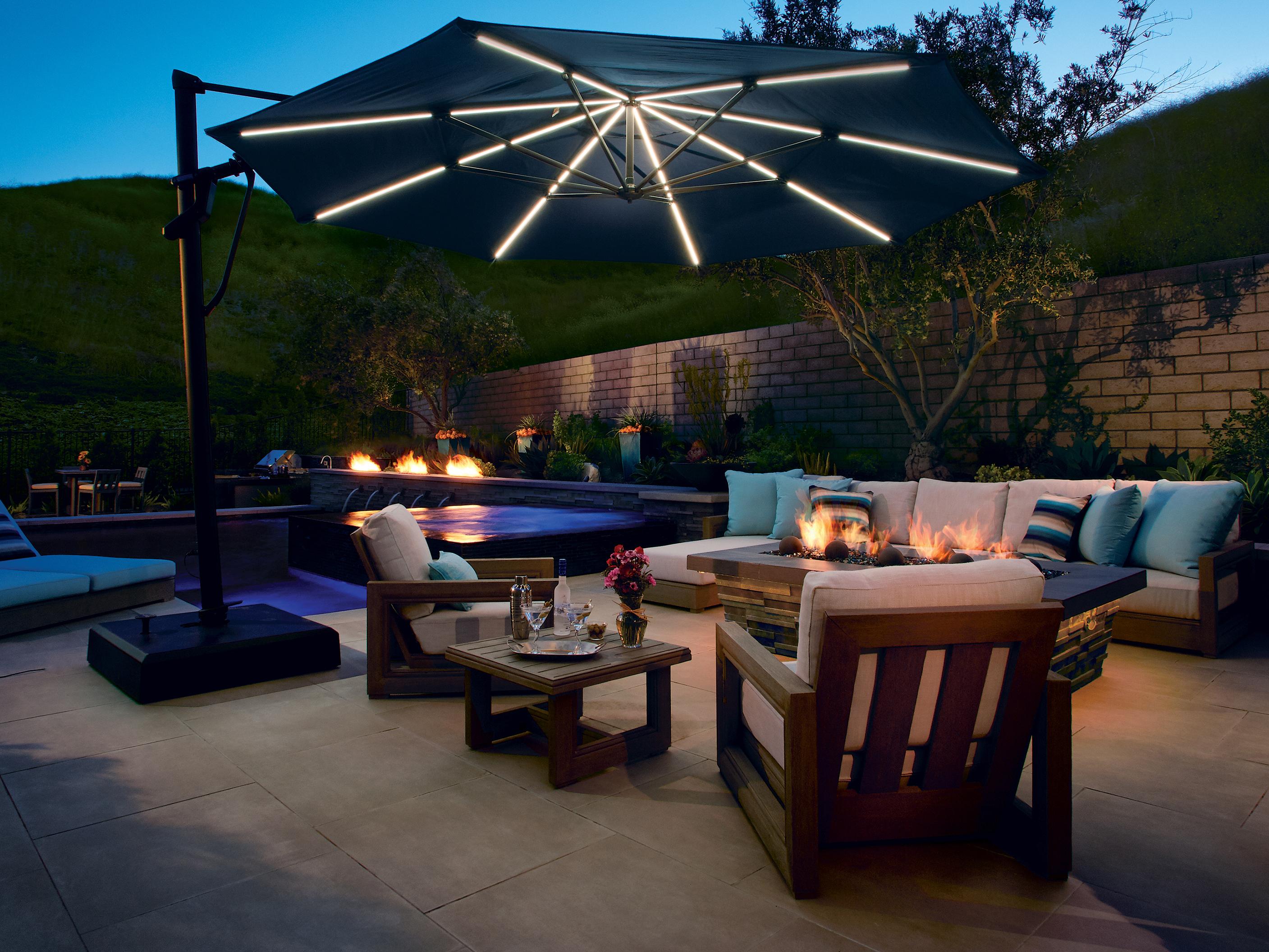 Treasure Garden Cantilever 13 Foot AKZPLX Plus Starlux Octagon Crank Lift Tilt and Lock Outdoor Patio Umbrella