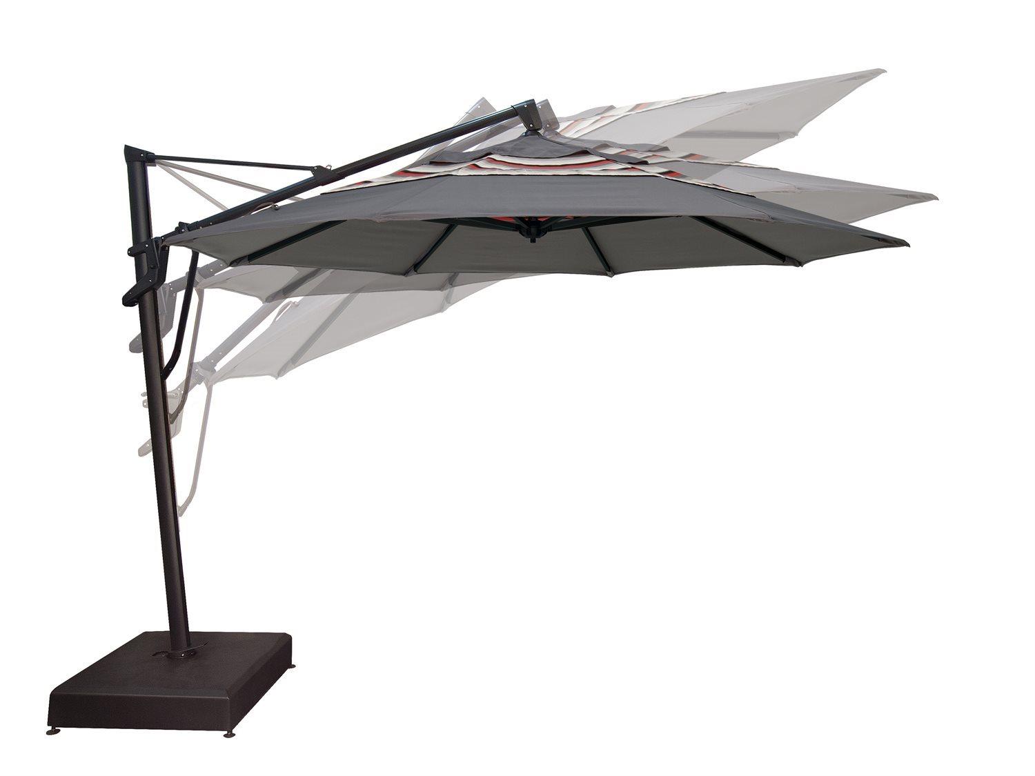Treasure Garden Special Order Sunbrella Cantilever AKZP Aluminum 11 Foot Octagon Crank Lift Tilt and Lock Outdoor Umbrella