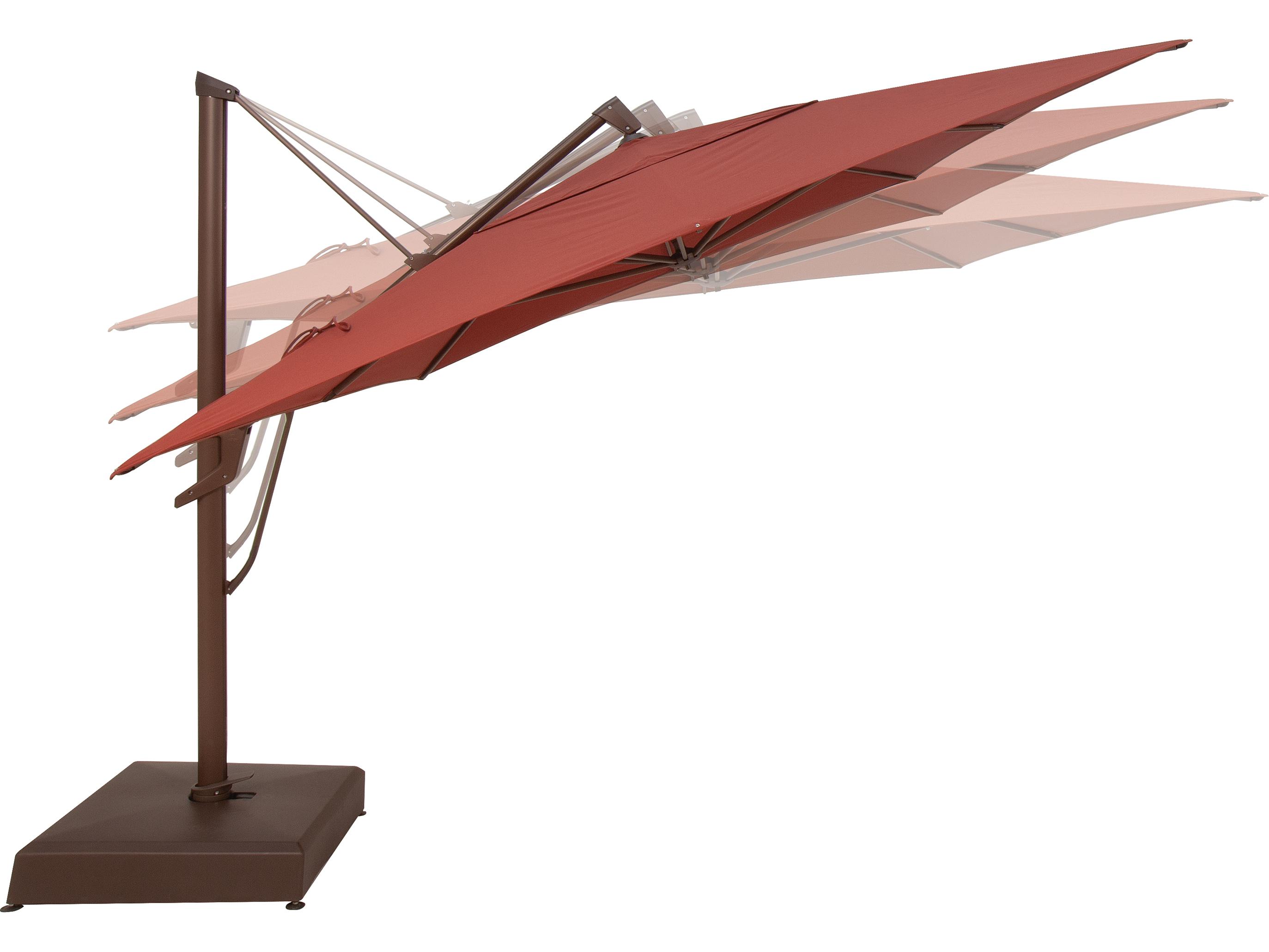 Treasure Garden Special Order Sunbrella AKZ PLUS 10 x 13 Foot Rectangular Infinite Tilt and Lock Cantilever
