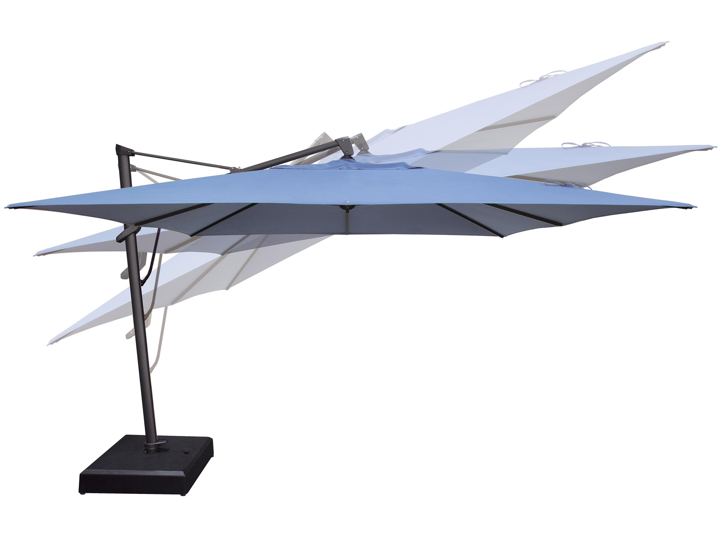 Treasure Garden NonStock Cantilever AKZPSQ11 Aluminum 11.5 Foot Square Crank Lift Tilt and Lock Patio Umbrella