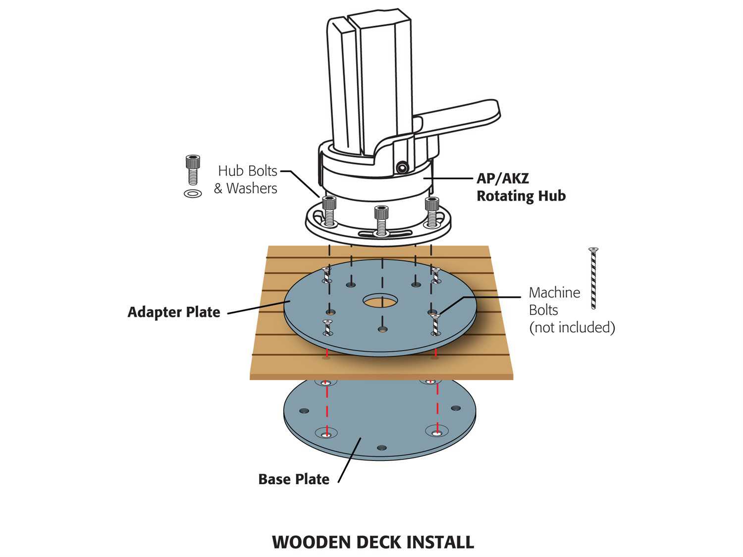 Treasure Garden Wood Mount Kit For AKZ Cantilever Umbrellas Only