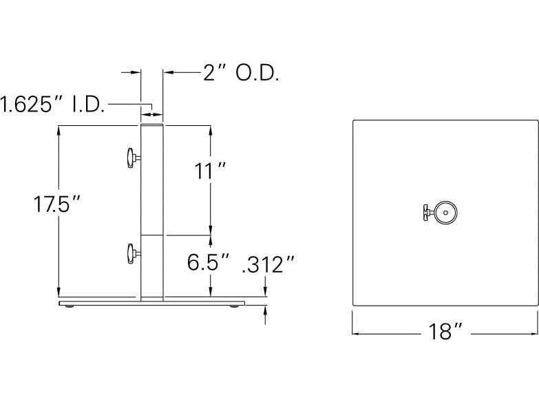 Treasure Garden 35 Pound Steel Umbrella Base