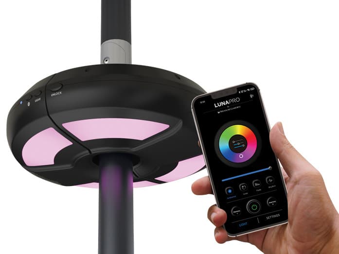 Treasure Garden Luna Pro Multicolor Umbrella Light with Bluetooth Speaker