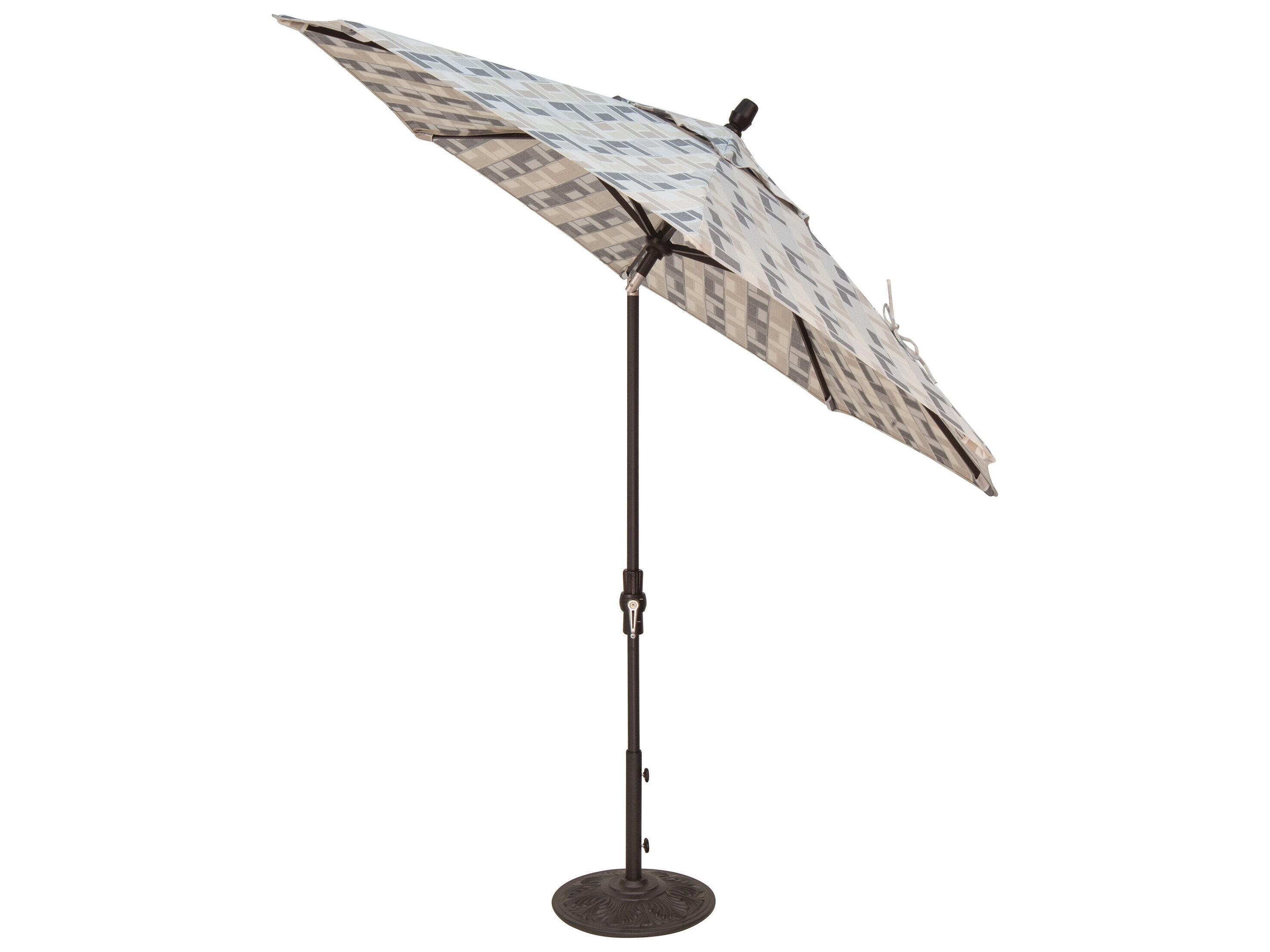Treasure Garden Market Aluminum 9 Foot Octagon Collar Tilt Crank Lift Outdoor Umbrella