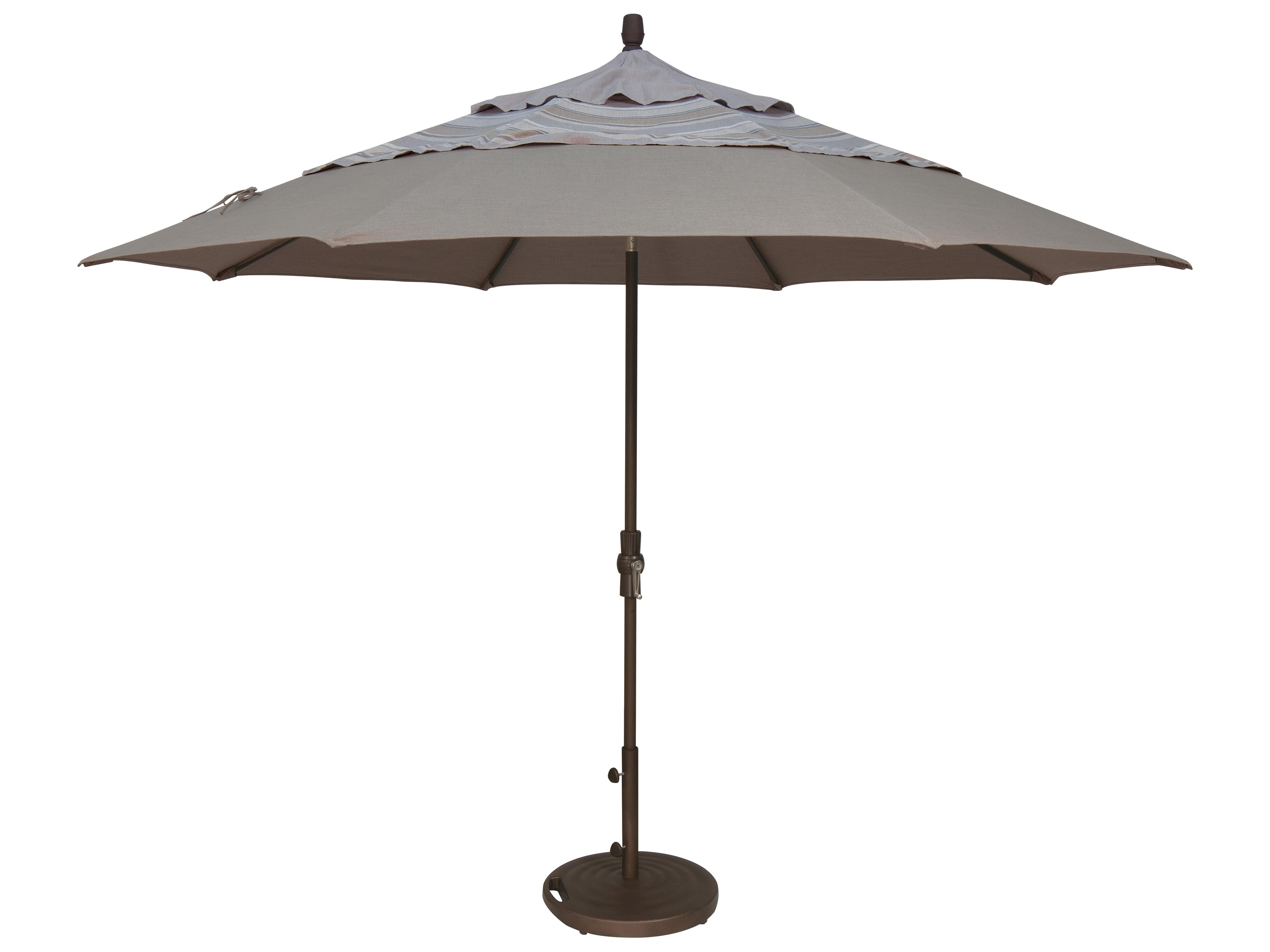 Treasure Garden Market Aluminum 11 Foot Octagon Collar Tilt Crank Lift Outdoor Umbrella
