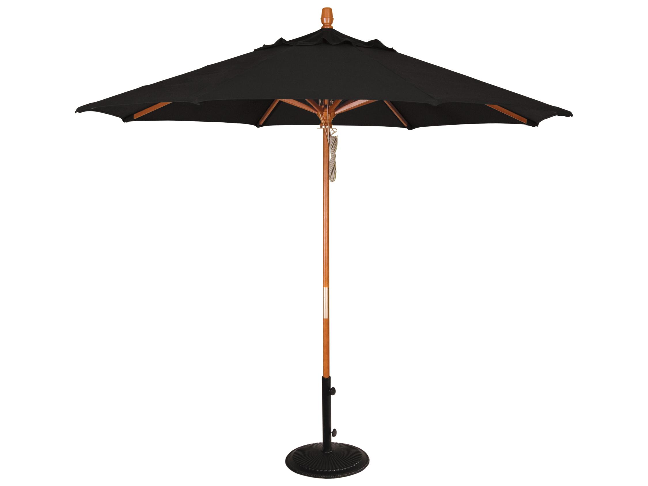 Treasure Garden Special Order Sunbrella Market Wood 9 Foot Octagon Pully Lift Outdoor Patio Umbrella