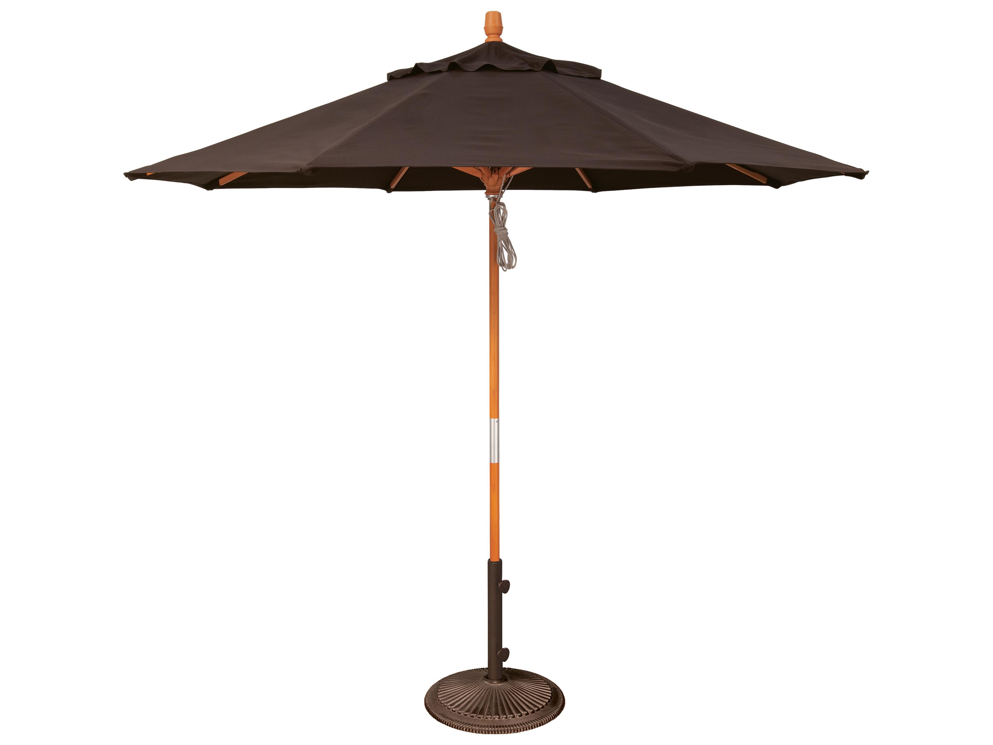 Treasure Garden Special Order Sunbrella Market Wood 9 Foot Octagon Pully Lift Outdoor Patio Umbrella