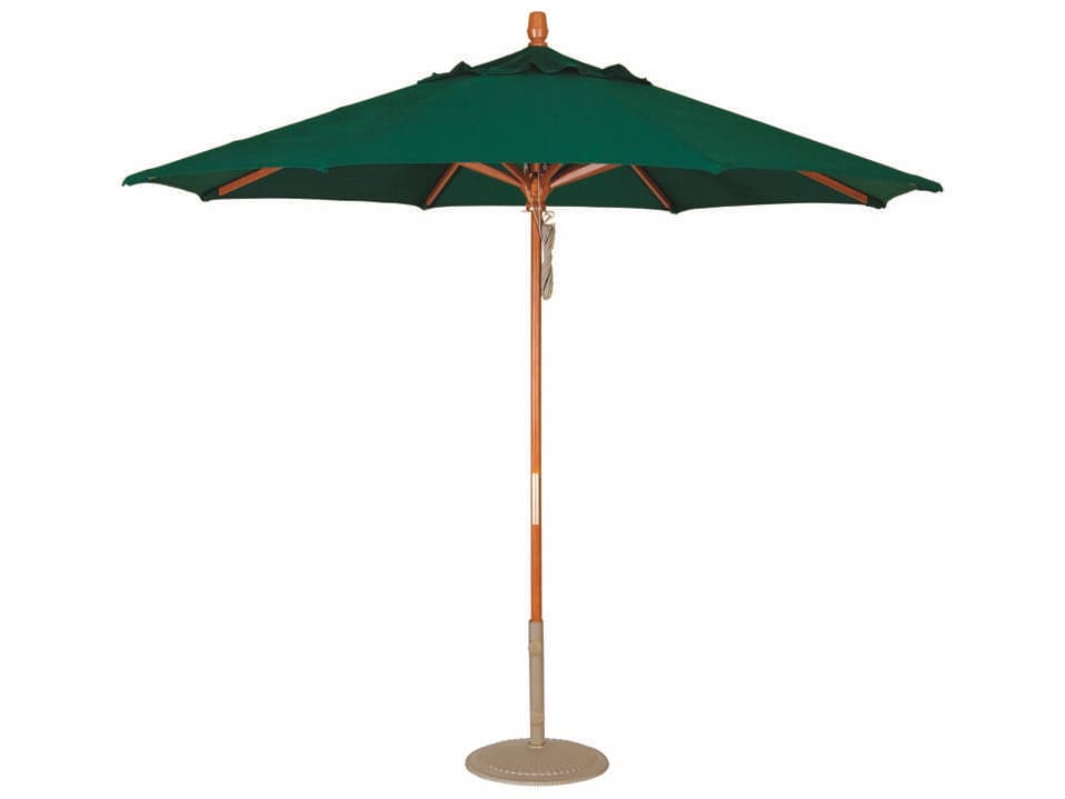 Treasure Garden Quick Ship Market Wood 9 Foot Octagon Pully Lift Patio Umbrella