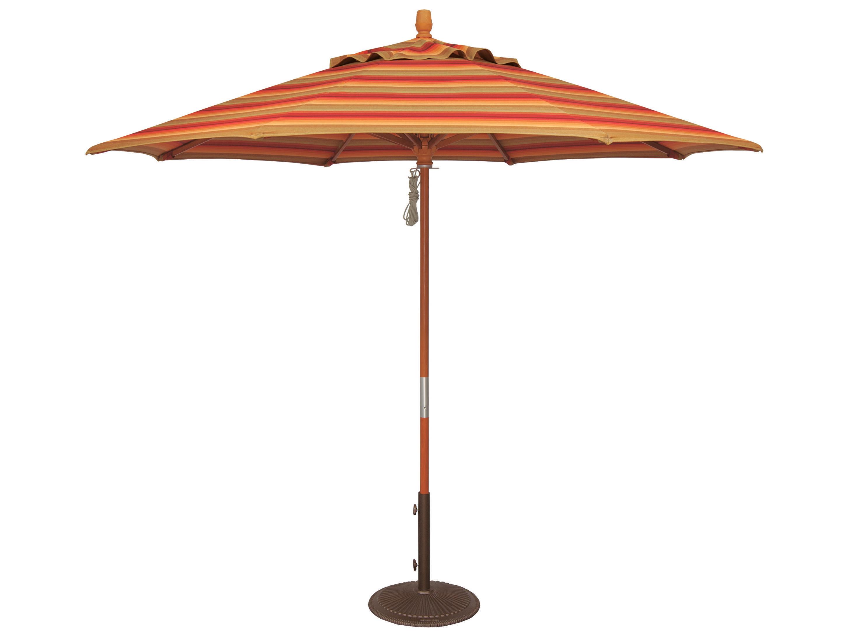 Treasure Garden Quick Ship Market Wood 9 Foot Octagon Pully Lift Patio Umbrella